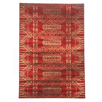 Tapis de salon 80x150 cm rectangulaire bc totamia rouge chambre adapté au chauffage par le sol 1