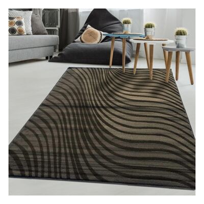 Living room rug 60x110 cm rectangular bc ondula gray entrance suitable for underfloor heating