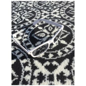 160x225 - un amour de tapis - tapis moderne pour salon design géométrique poils ras - grand tapis salon noir 4
