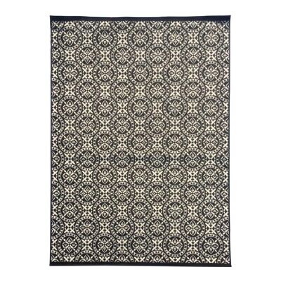 120x170 - a love of rugs - moderner Teppich für Wohnzimmer geometrisches Design Kurzflor - großer schwarzer Wohnzimmerteppich