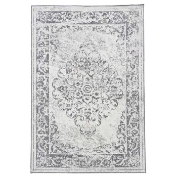 Tapis exterieur 200x290cm BC MEDAILLON REVERSIBLE Argent en Polypropylène 1