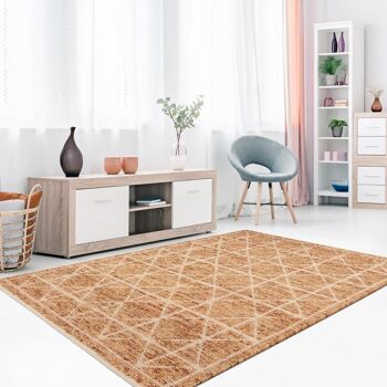 Tapis kilim 80x140cm LOSODANCE Orange. Tapis artisanal en Polyester 2