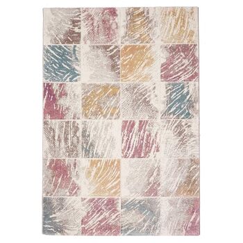 Tapis de salon 60x110 cm rectangulaire pastel beauty multicolore entrée adapté au chauffage par le sol 2