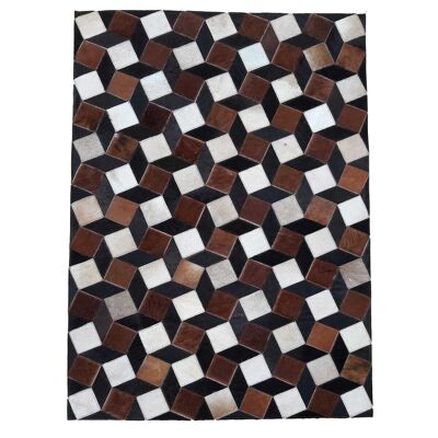 Kelimteppich 120x170cm DIRADI Braun. Handgefertigter Teppich aus Tierfell