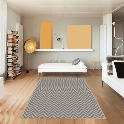 Living room rug 160x230 cm rectangular vt chevronlin relief 3d gray living room viscose