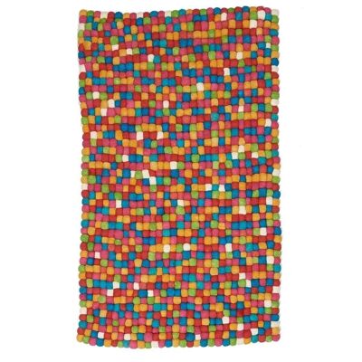 Kelim-Teppich 80x80 rund cm MULTIBOULACOLOR Mehrfarbig. Handgefertigter Wollteppich
