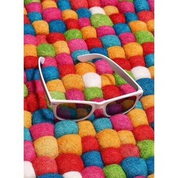 Tapis kilim 80x80 rondcm MULTIBOULACOLOR Multicolore. Tapis artisanal en Laine 3