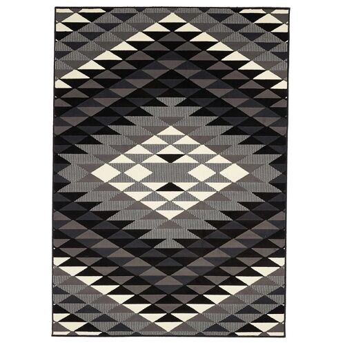 Tapis de salon 120x170 cm rectangulaire bc apache noir salon adapté au chauffage par le sol