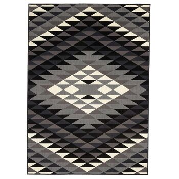 Tapis de salon 140x200 cm rectangulaire bc apache noir salon adapté au chauffage par le sol 2