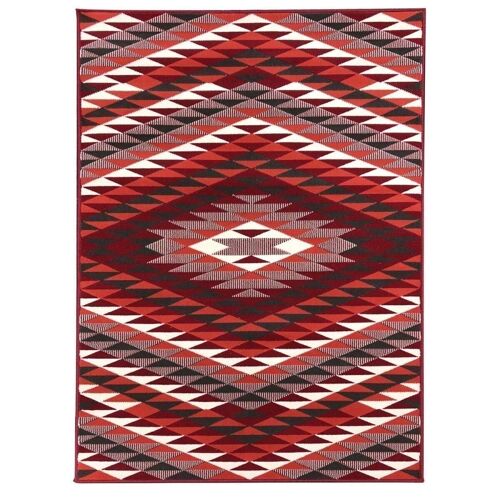 Tapis de salon 60x110 cm rectangulaire bc apache rouge entrée adapté au chauffage par le sol