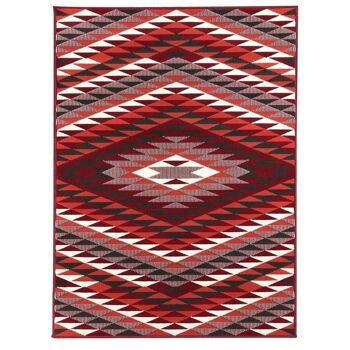 Tapis de salon 60x110 cm rectangulaire bc apache rouge entrée adapté au chauffage par le sol 1