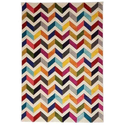 Tapis salon 60x110cm CHEVRON BOUTIK Multicolore en Polypropylène