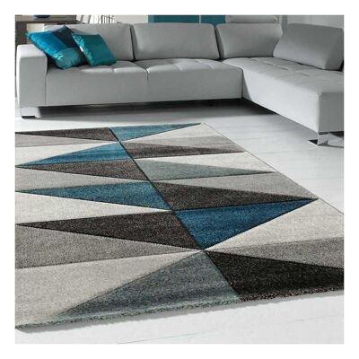 Living room rug 160x230 cm rectangular valag blue living room suitable for underfloor heating