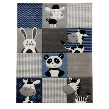 Tapis enfant 280x380cm ZOO Bleu en Polypropylène 1