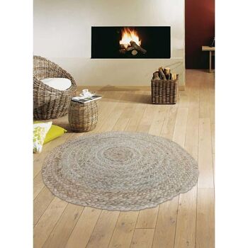 Tapis rond 200x200 rondcm JT SUNNY DAY Beige. Tapis artisanal en Jute 2