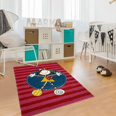 Kinderteppich 80x150 cm rechteckig nelma pink Schlafzimmer geeignet für Fußbodenheizung