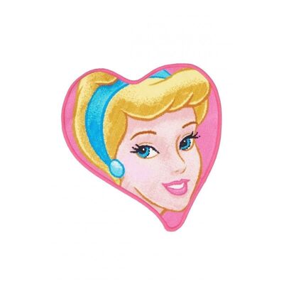 Tapis enfant 50x50cm CINDERELLA HEART SHAPED Rose en Polyamide