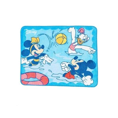 Tapis de salle de bain 55x70cm MICKEY POOL Bleu en Polyamide