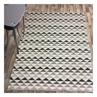 Living room rug 60x110 cm rectangular trindilo gray entrance hand-woven cotton