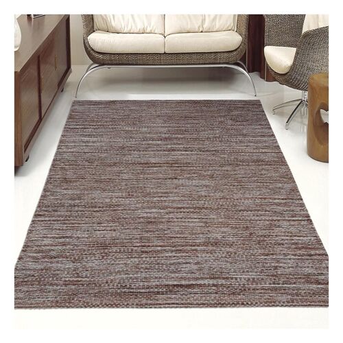 Tapis kilim 60x110 cm rectangulaire cotory marron entrée tissé à la main coton