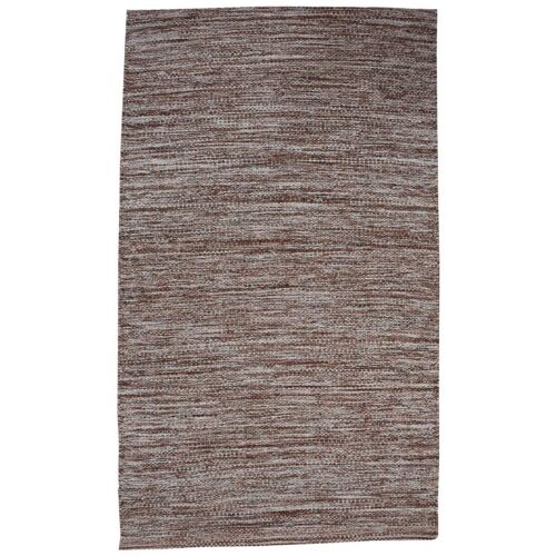 Tapis kilim 120x170cm COTORY Marron. Tapis artisanal en Coton