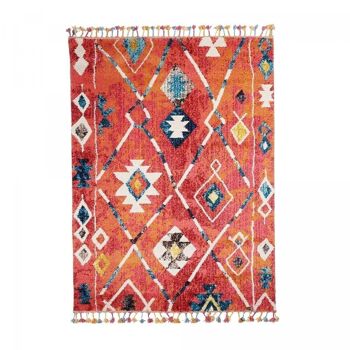 Tapis berbère style 100x100 cm rond berber tribal mk 02 multicolore chambre adapté au chauffage par le sol 2