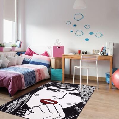 Wohnzimmerteppich 140x200 cm rechteckig obsy beige Wohnzimmer geeignet für Fußbodenheizung