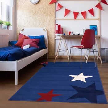 Tapis enfant 60x110cm AF ENFANT STAR Bleu en Polypropylène 2