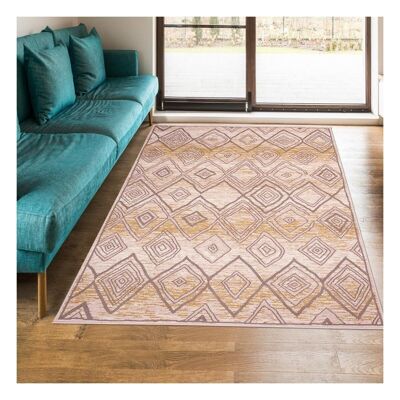Living room rug 60x110 cm rectangular af mekneza gray entrance suitable for underfloor heating