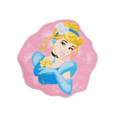 Tapis enfant 67x67cm CENDRILLON Rose en Polyamide