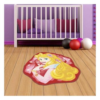 Tapis enfant 67x67cm AURORE Rose en Polyamide 2