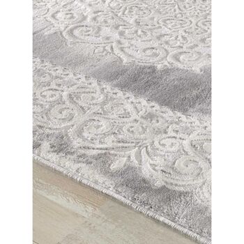 Tapis orient style 80x300cm KHY BALROD Gris en Polypropylène 4