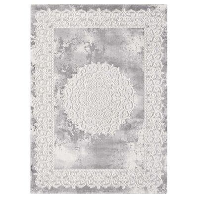 Tapis orient style 120x160cm KHY BALROD Gris en Polypropylène