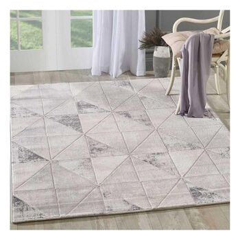 Tapis de salon 80x150 cm rectangulaire hy volitro gris chambre adapté au chauffage par le sol 1