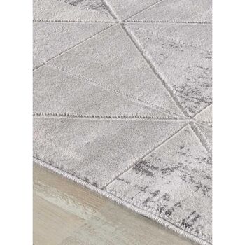 Tapis de salon 80x300 cm rectangulaire hy volitro gris couloir adapté au chauffage par le sol 4