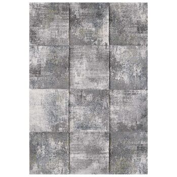 Tapis de salon 80x150 cm rectangulaire kla bogart gris chambre adapté au chauffage par le sol 2