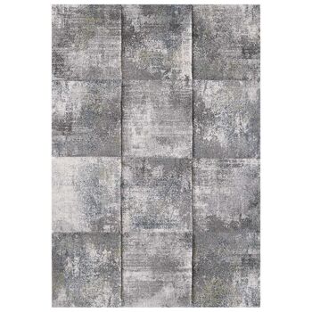 Tapis de salon 160x230 cm rectangulaire kla bogart gris salon adapté au chauffage par le sol 2