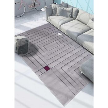 Tapis salon 80x150cm AF LLABY Gris en Polypropylène 2