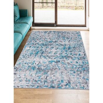 Tapis de salon 80x150 cm rectangulaire af fondu bleu chambre adapté au chauffage par le sol 5
