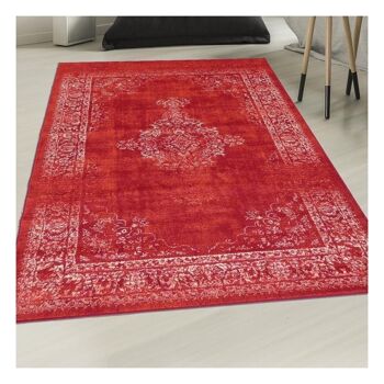 Tapis orient style 80x150 cm rectangulaire af ayor rouge chambre adapté au chauffage par le sol 1