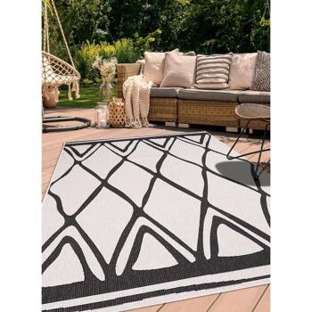 Tapis exterieur 120x170cm AF ARIBIA REVERSIBLE Noir en Polypropylène 2