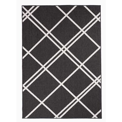 Tapis exterieur 120x170cm AF DOUBLINE REVERSIBLE Noir en Polypropylène