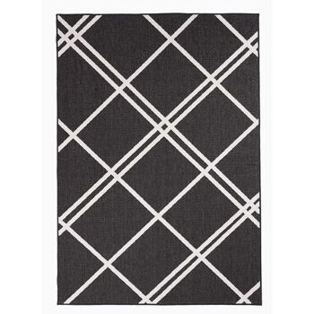 Tapis exterieur 140x200cm AF DOUBLINE REVERSIBLE Noir en Polypropylène 1