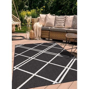 Tapis exterieur 140x200cm AF DOUBLINE REVERSIBLE Noir en Polypropylène 2