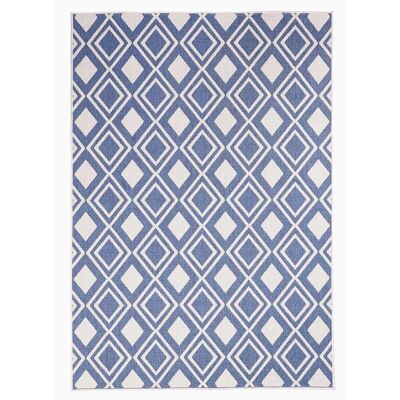 Tapis exterieur 120x170cm AF DAMLOS REVERSIBLE Bleu en Polypropylène