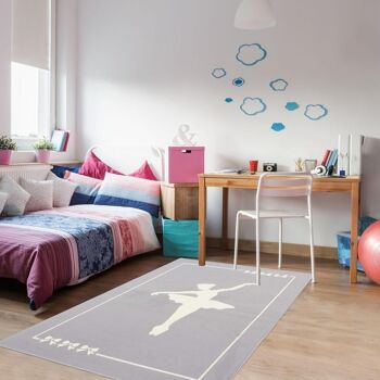 Compra Tappeto per bambini 80x150 cm rettangolare af ballerino grigio  camera da letto adatto per riscaldamento a pavimento all'ingrosso