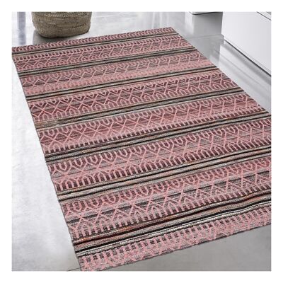 Tappeto da soggiorno 120x170 cm rettangolare rosa vorela tessuto a mano da soggiorno adatto per riscaldamento a pavimento