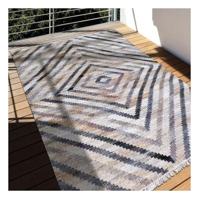 Tappeto da soggiorno 160x230 cm rettangolare target beige terrazzo tessuto a mano da giardino adatto per riscaldamento a pavimento