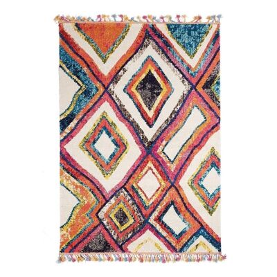 Tapis berbère style 40x60cm OURIKA MK 01 Multicolore en Polypropylène