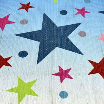 Tapis enfant 120x170cm ETOILE REVERSIBLE Multicolore. Tapis artisanal en Polyester 3